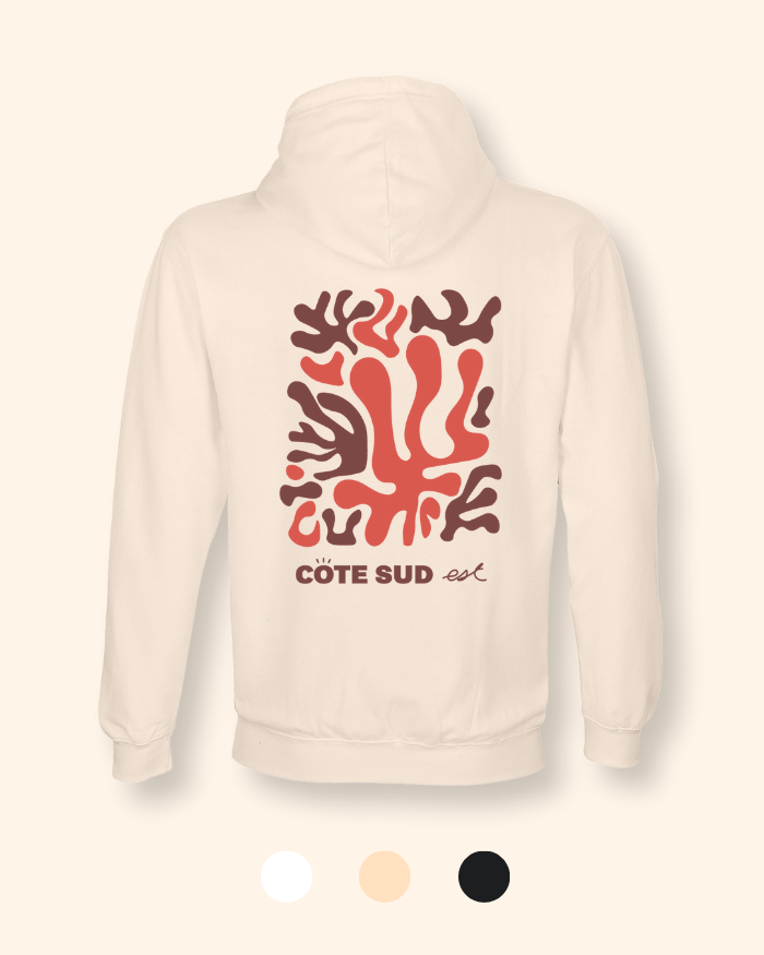 sweat à capuche corail rouge